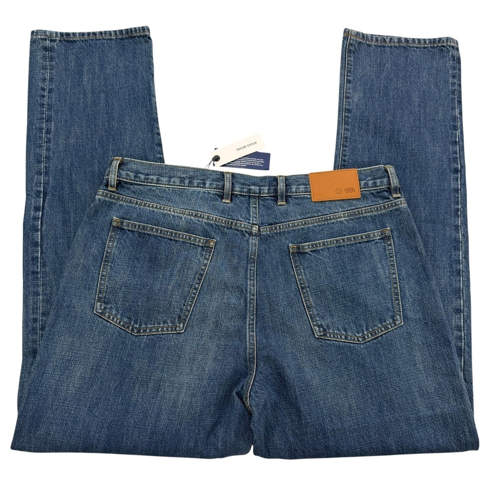 Taylor Stitch Democratic Jeans Mens 35 X 32 Blue Selvage Straight Button Fly NWT